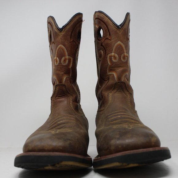 Dan Post Boots Women's 6M Brown Jesse Barnyard Square Toe Western Cowboy DP6052 - Picture 4 of 16